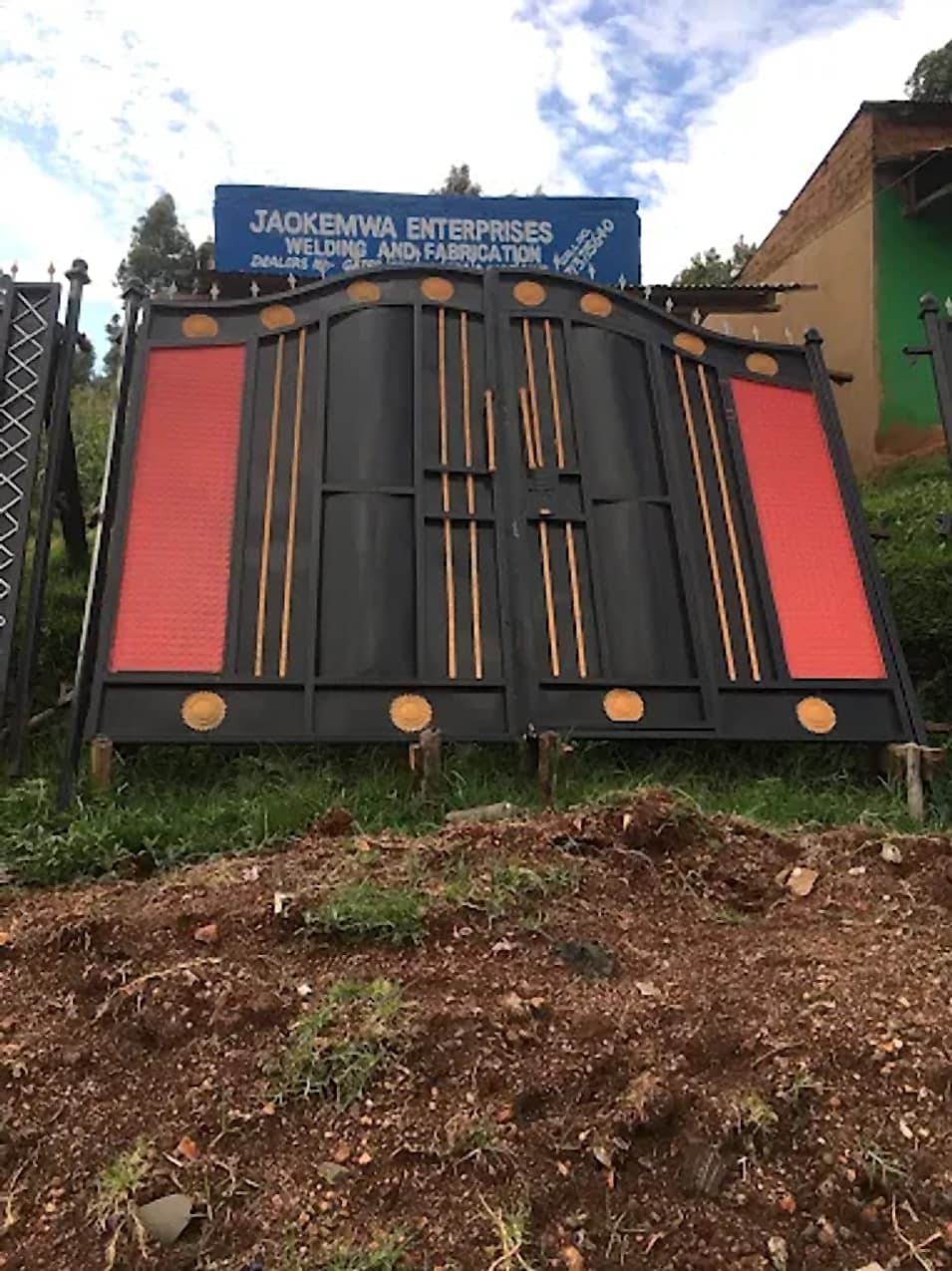 Black, Red & Copper Compound Gate