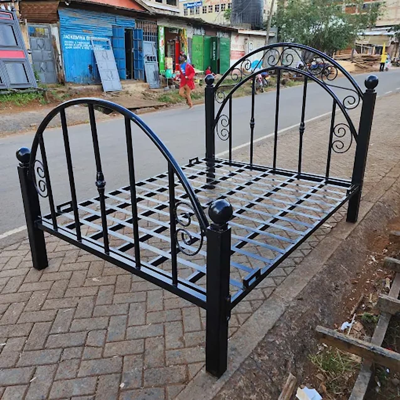 Black Scrollwork Bed Frame