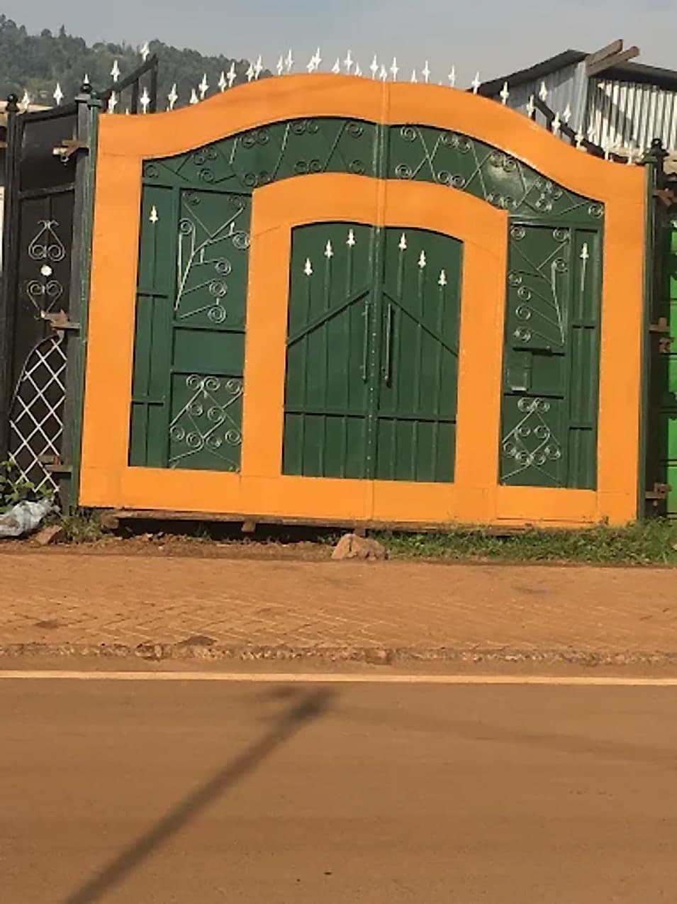 Orange & Green Arched Compound Gate