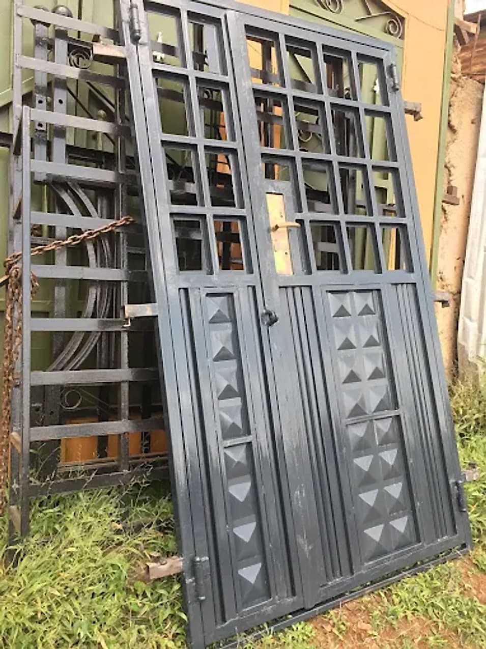 Studded Panel Door with Glazed Fanlight