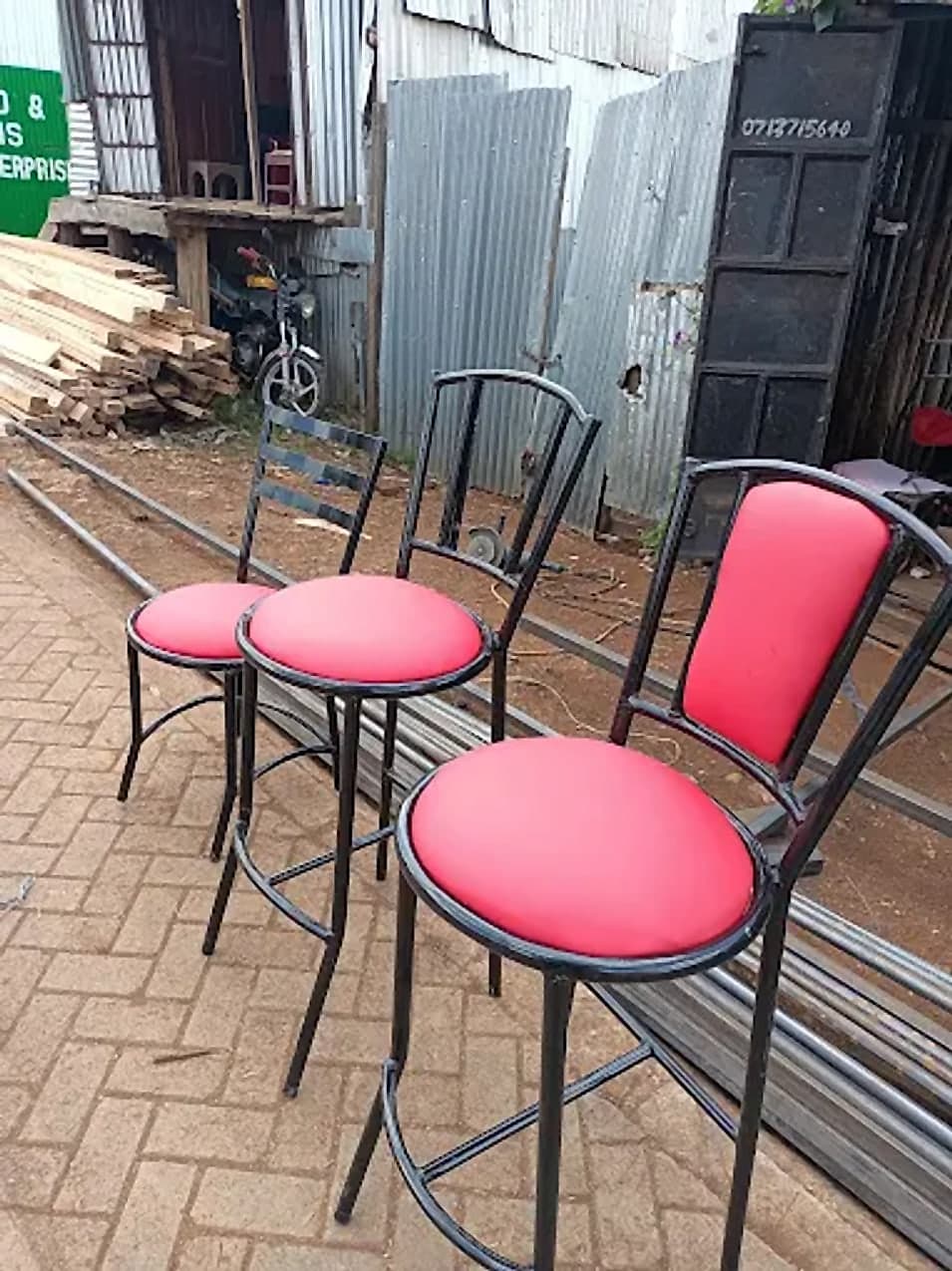 Upholstered Bar Stools and Chair